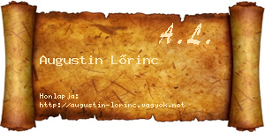 Augustin Lőrinc névjegykártya